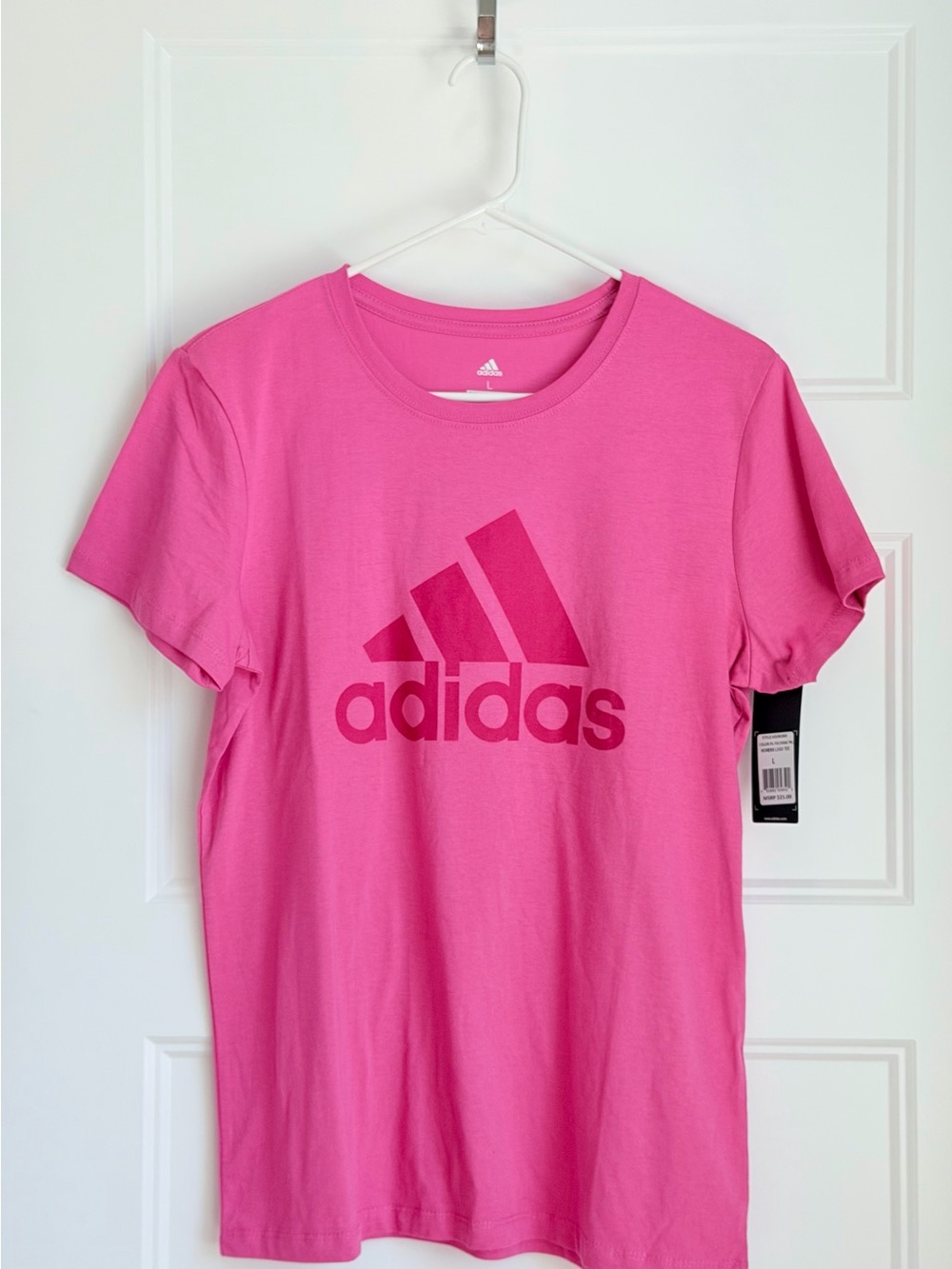 adidas Hot Pink Logo Short Sleeve Tee